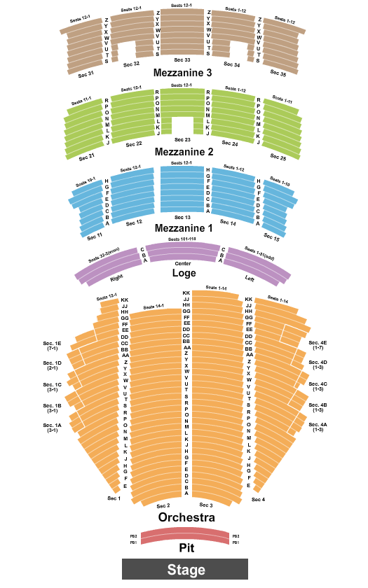 Paramount Theatre Wicked Seating Chart